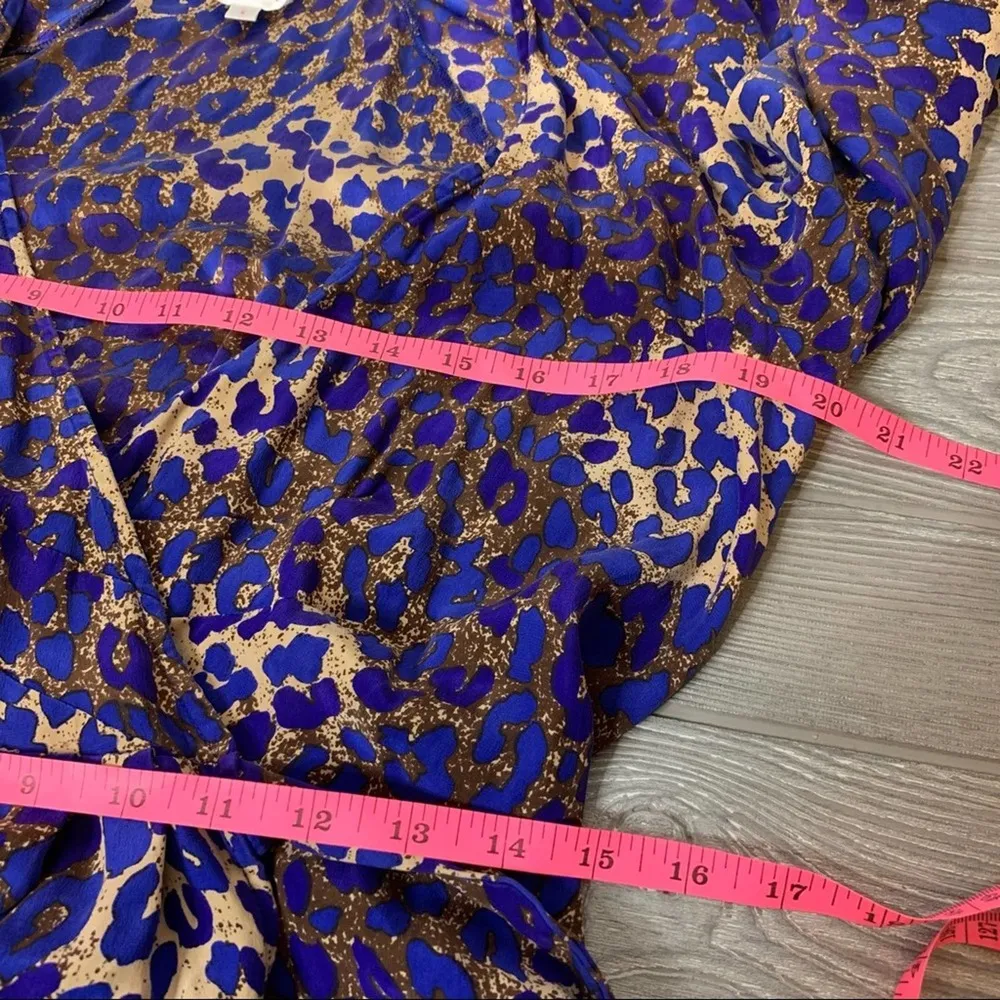 Parker silk leopard print wrap dress sz s - Image 5