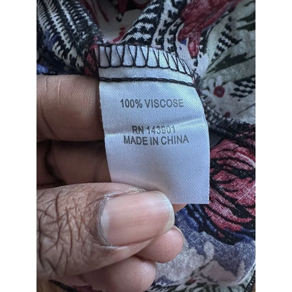 Coco+ Carmen Slip Mini Dress Floral Print Bell Sleeves Resort Wear BohoBeach S/M - Image 4