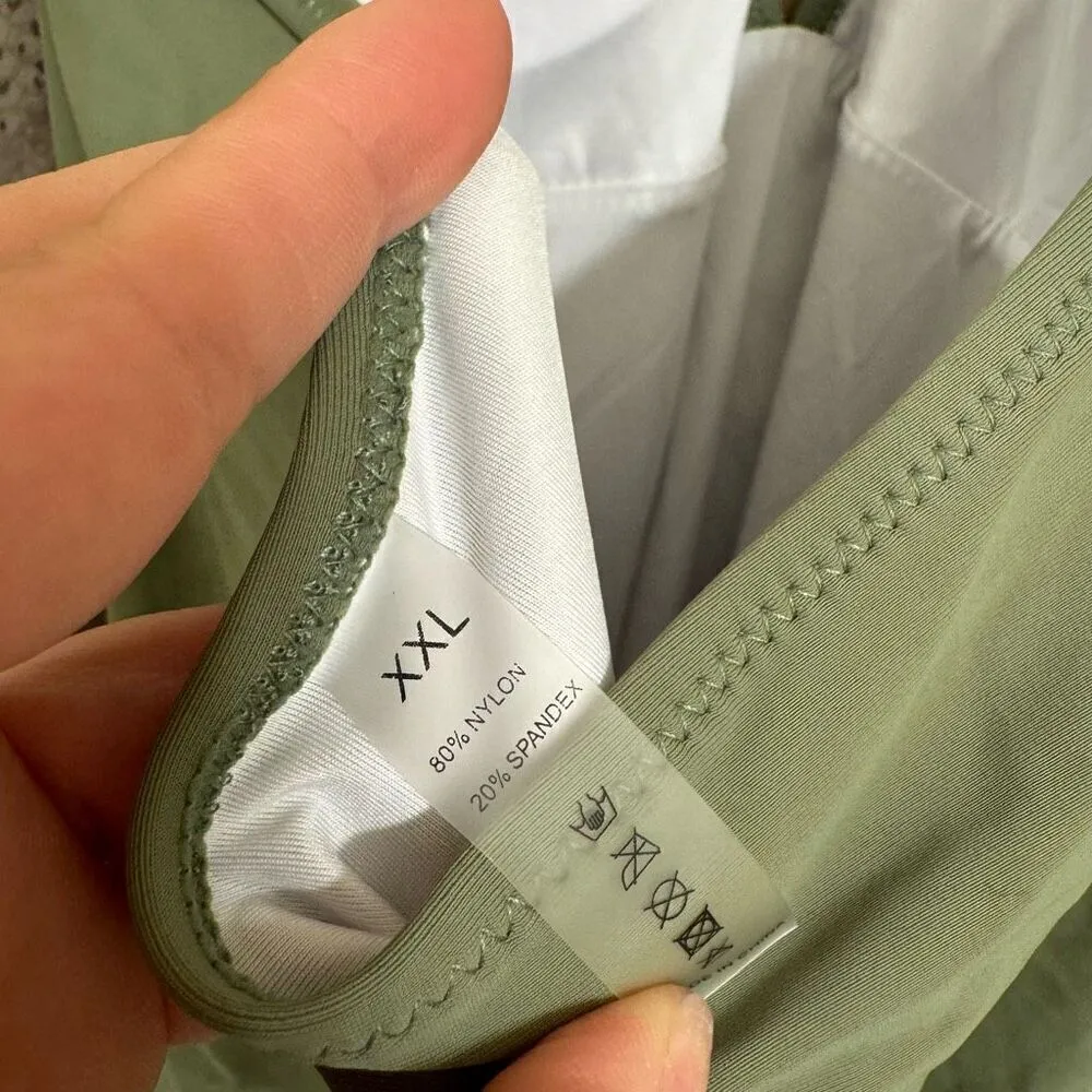 Women's Army Green Halter Deep V Neck One Piece Swimsuit XXL NWOT Size XL - Image 6