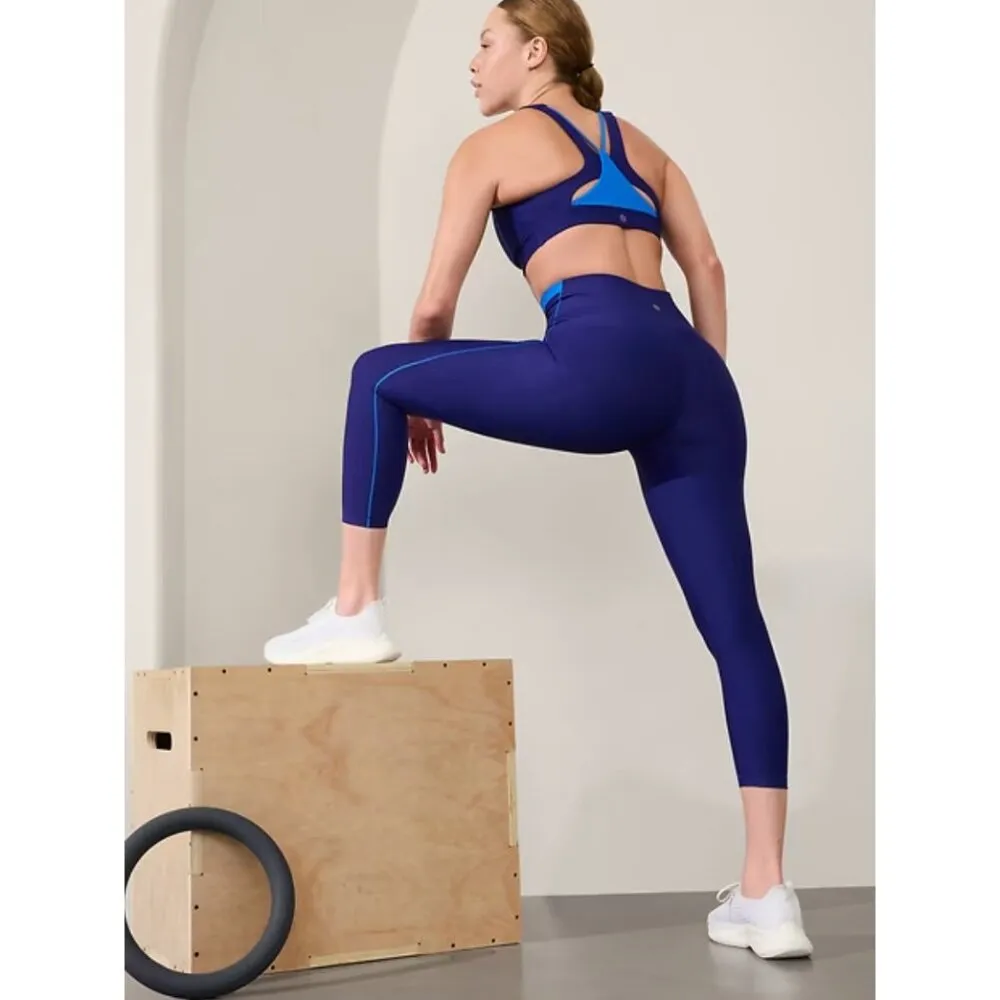 New Athleta XS Interval Stash Tipped 7/8 Tight Deep Marine/Ultramarine XS - Image 2
