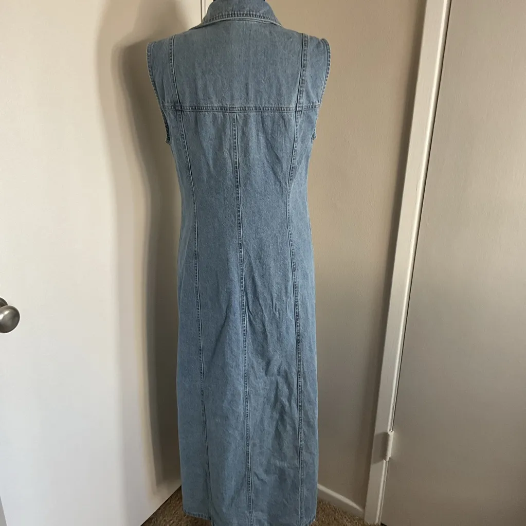 31. House of Harlow Sleeveless Denim Maxi Dress Size Medium Blue Size L - Image 7
