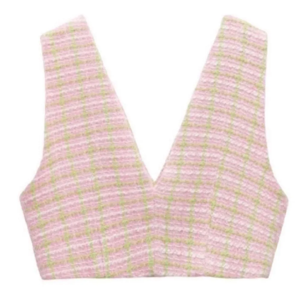 Zara Pink & Green Cropped Top/
Vest(Size Medium) - Image 4
