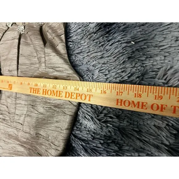 Eliza‎ J Jewel Embellished Illusion Metallic Sheath Sleeveless Dress Taupe Sz 4 - Image 7