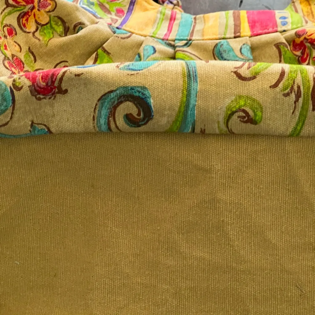 Colorful Embroidered Tote Bag Kate McRostie Garden Tote Pool Beach Shopping Yellow - Image 10