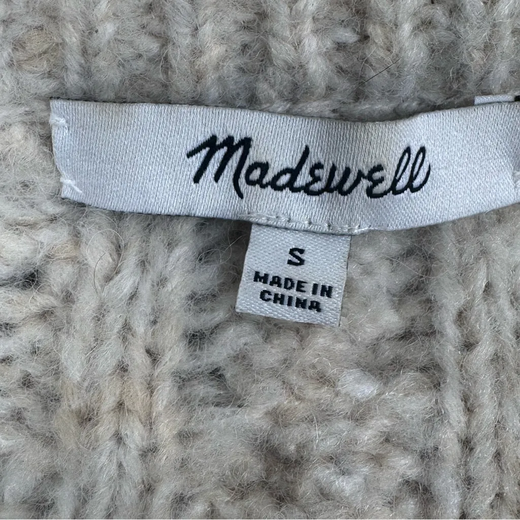 Madewell Oversized Relaxed Fit Chunky Oatmeal Grandpa Cardigan Sweater Small - Image 2
