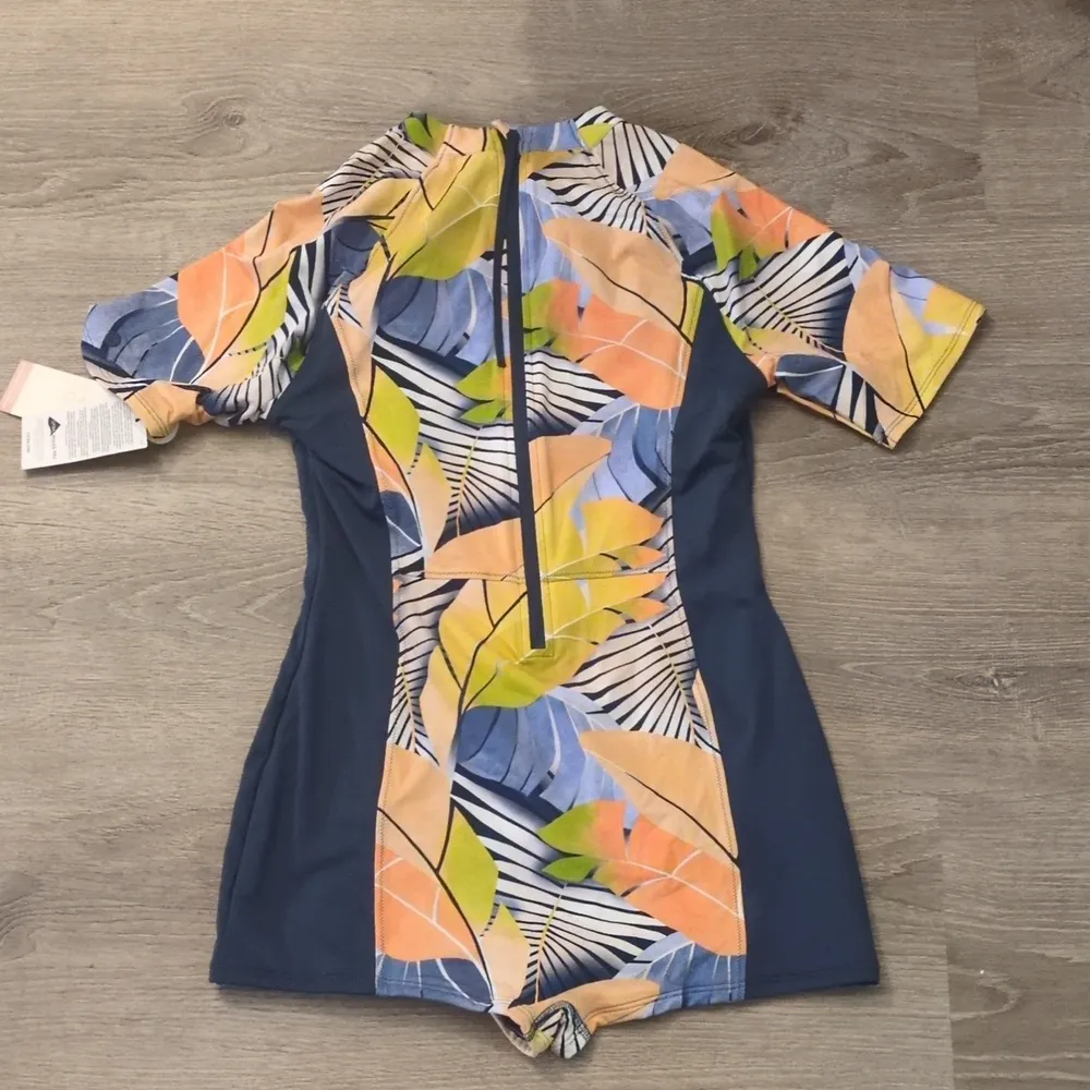 Calia by Carrie Underwood desert Flora Peri dusk zip back paddle suit size 8 Blue - Image 3