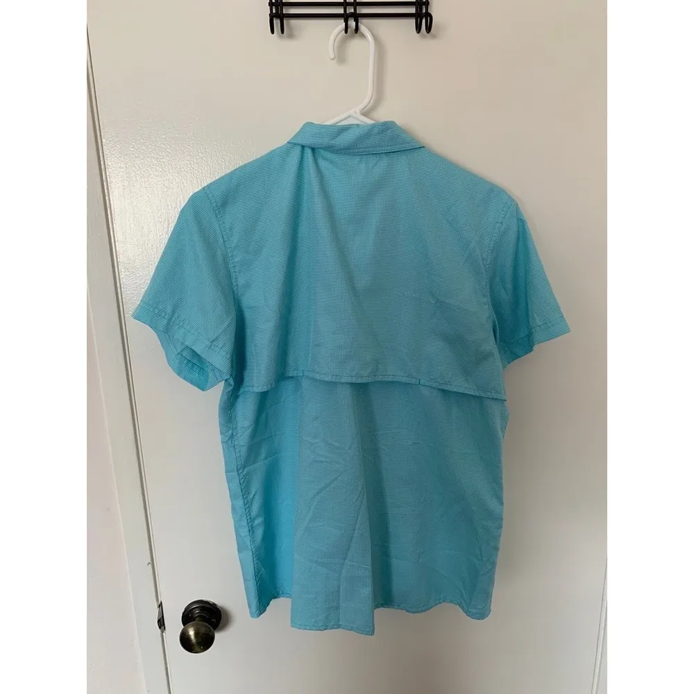 Cabelas Womens Center Button Up 4Most UPF30 Shirt (2) Blue, Purple LARGE Hiking - Image 4