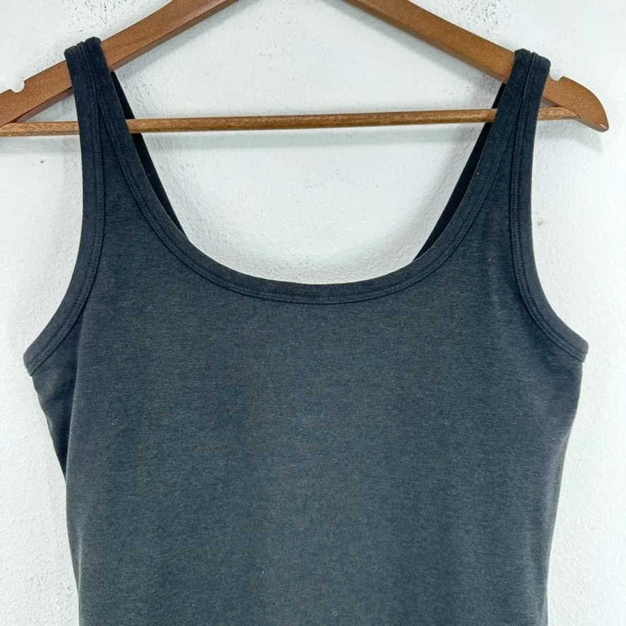 Activewear Casual‎ Scoopneck Midi Dress Spacedye Dark Grey Stretch Travel - Image 3