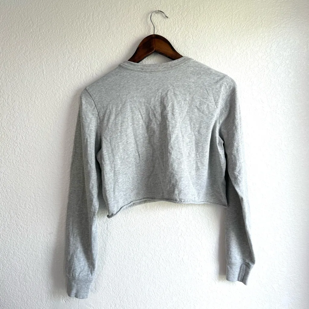 Kith Women Shirt Top Gray Lucy Cropped Long Sleeve Size XS - Image 2