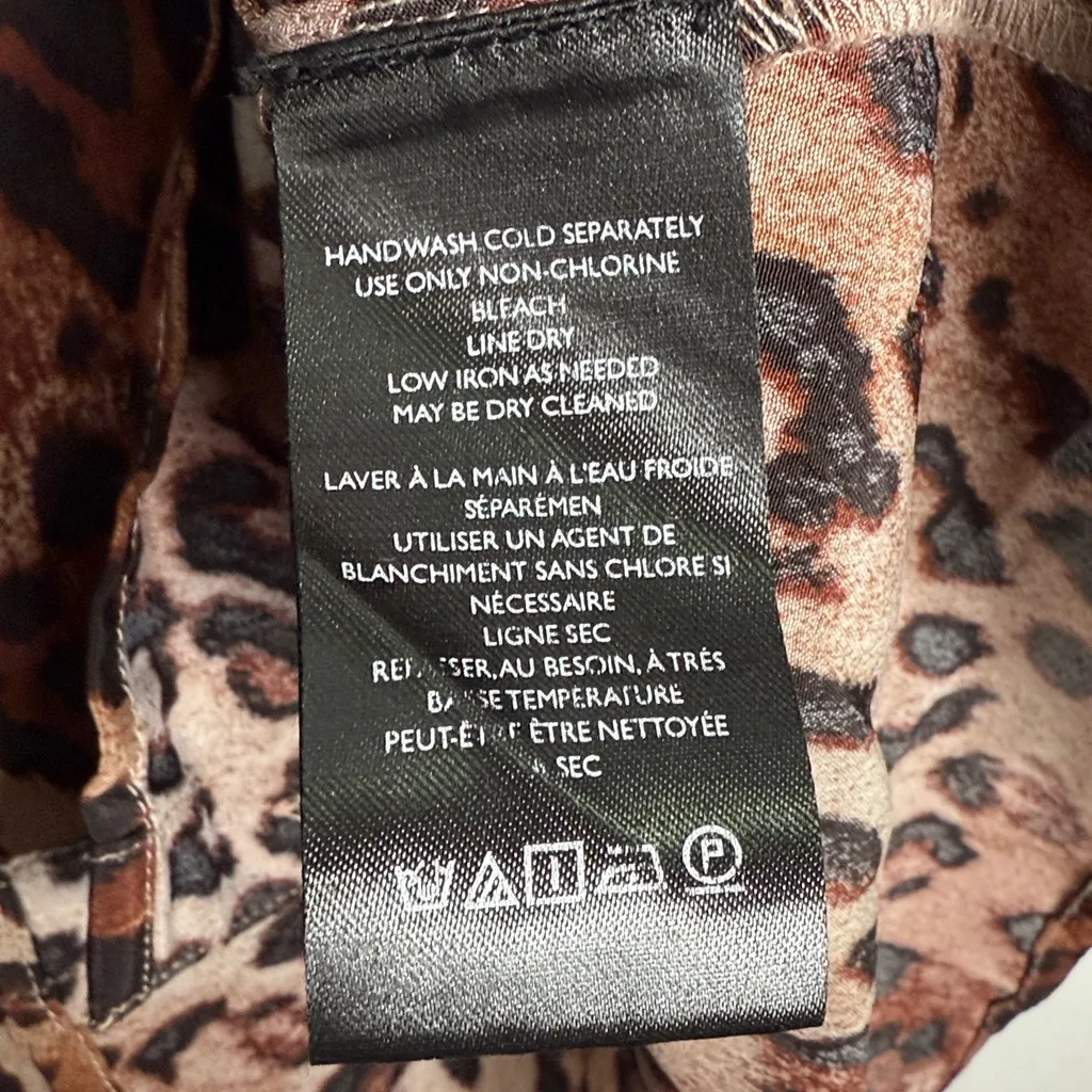 FREE PEOPLE My Love Lace Trim Button-up Crop Top In Leopard Combo W1903 Sz M - Image 8