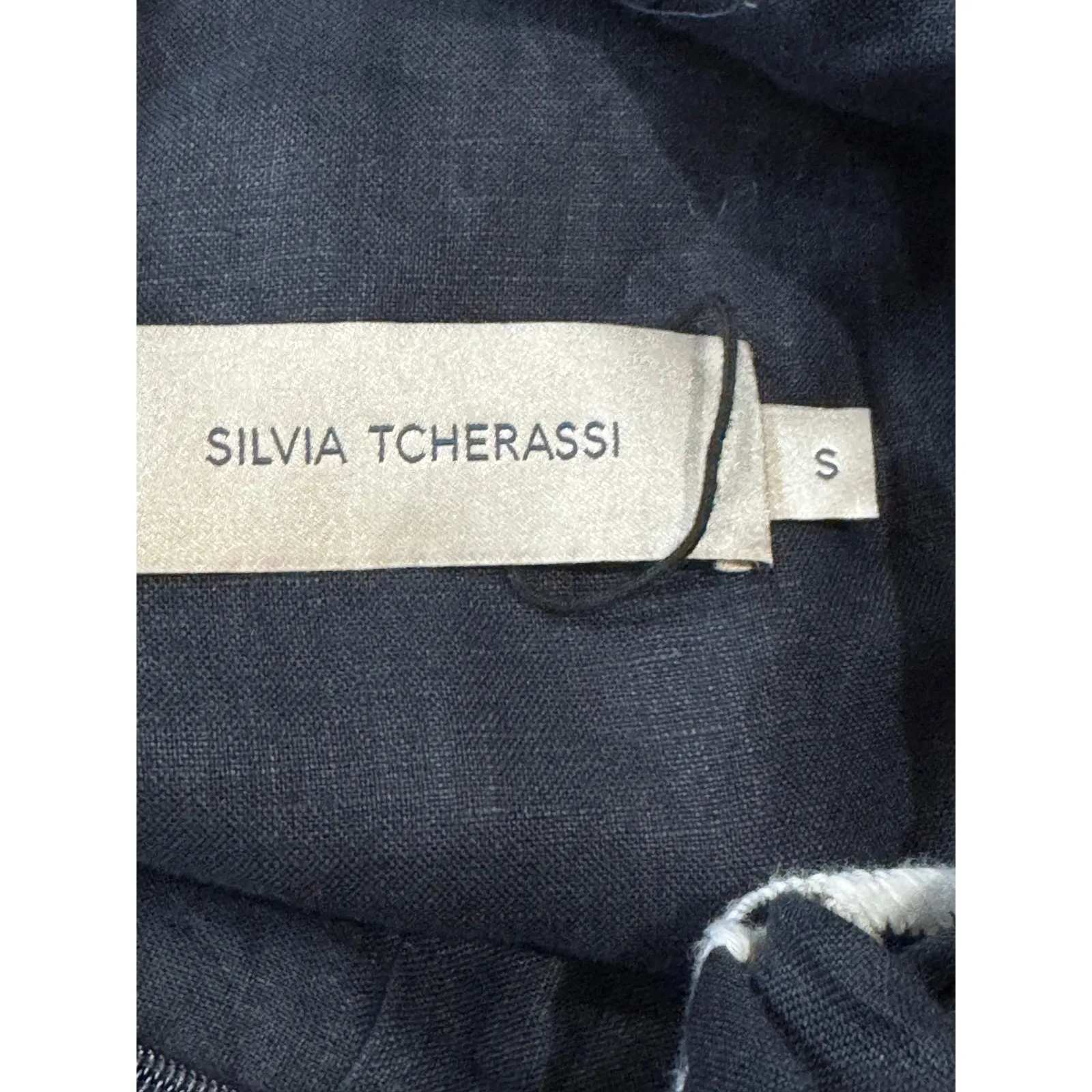 Silvia Tcherassi Lea Blue Embroidered Linen Cotton Midi Dress Twist Neckline S - Image 6