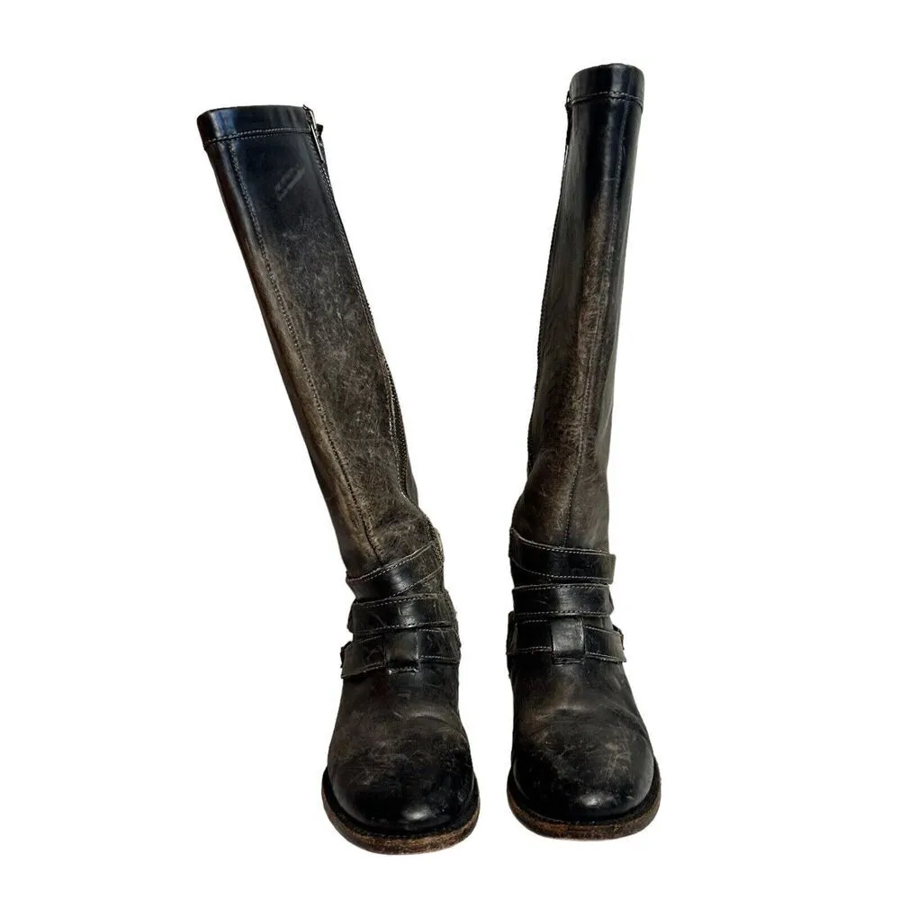 Freebird By Steven Womens 7 Irish Tall Leather Buckle Strap Riding Boots Brown - Image 5