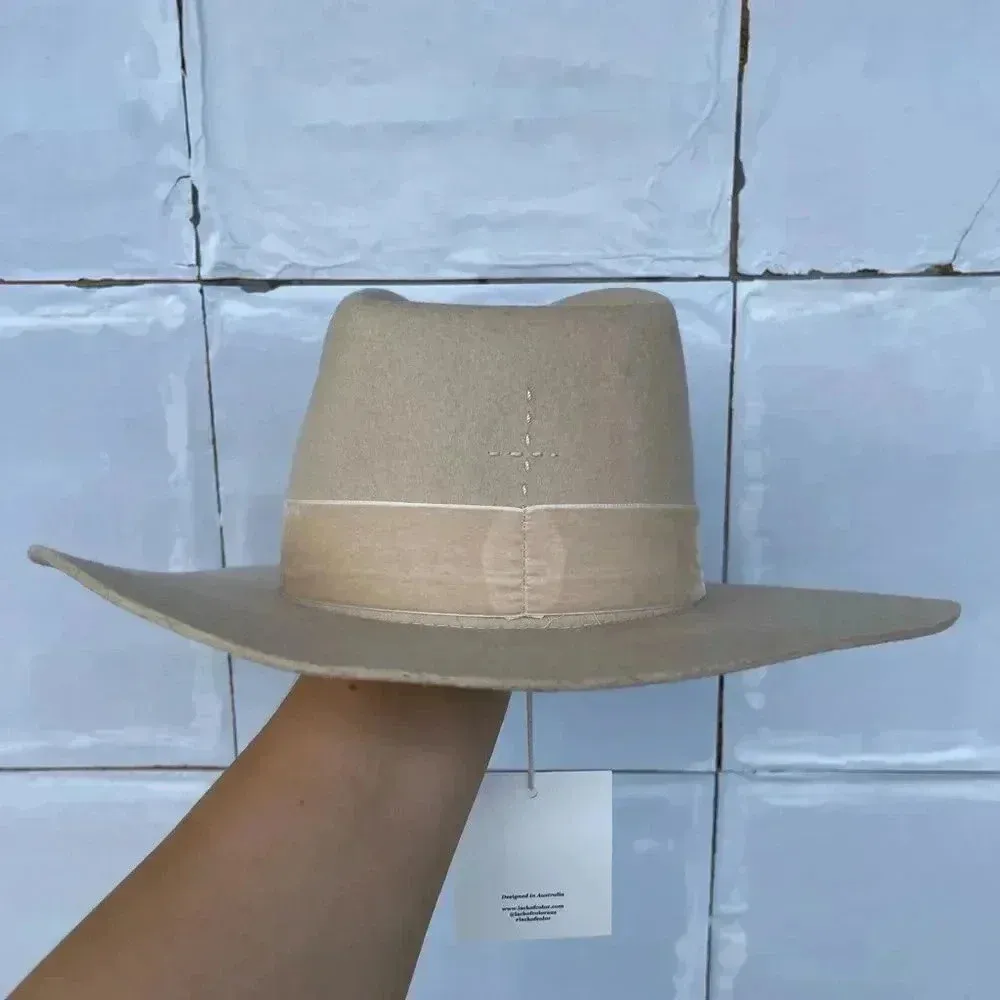 Lack Of Color Anthropologie Benson Creme/Neutral Tri Hat small - Image 5