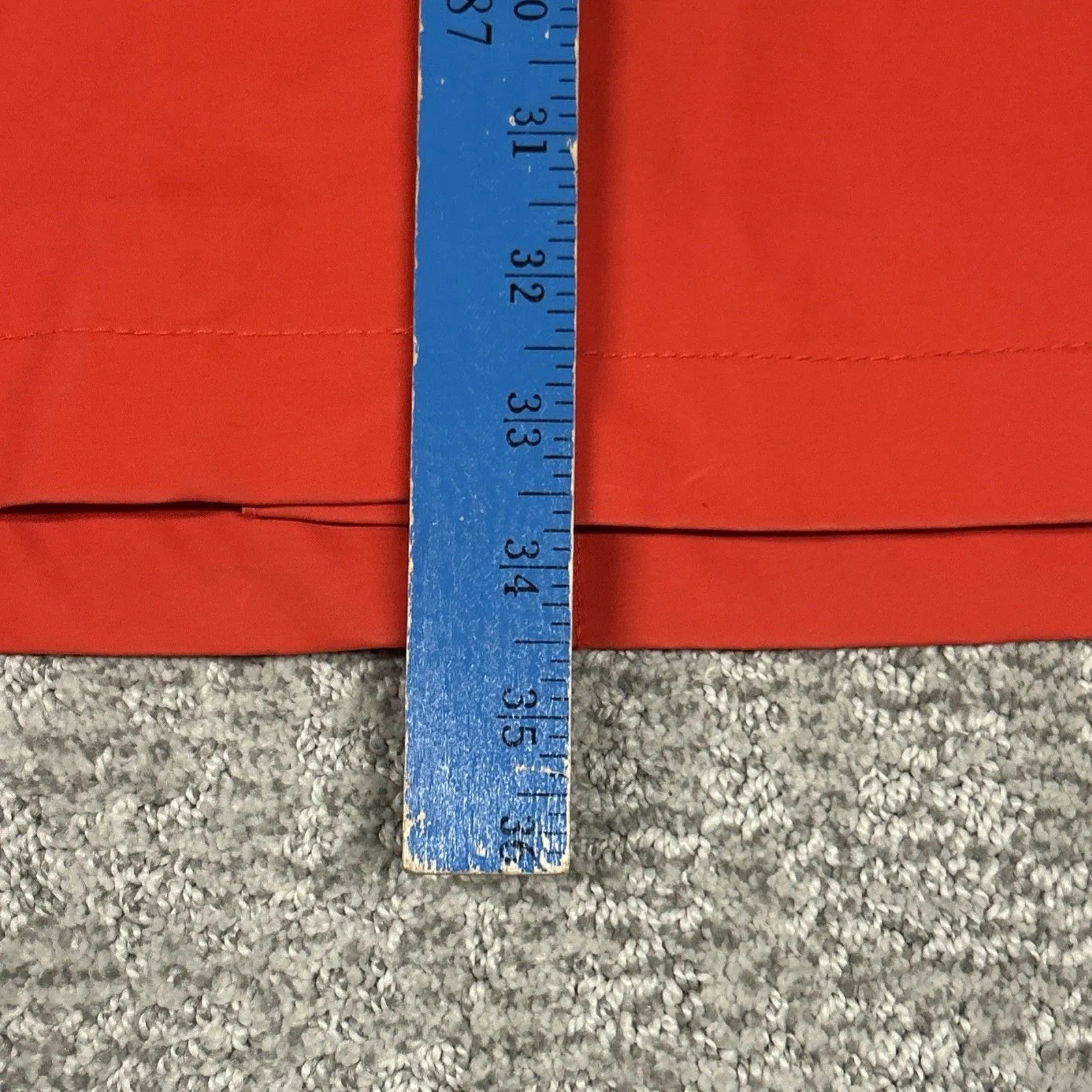 LL Bean Jacket Womens XL Raincoat Jacket Hooded 0 HAW1 Waxed Cotton Orange Red - Image 9