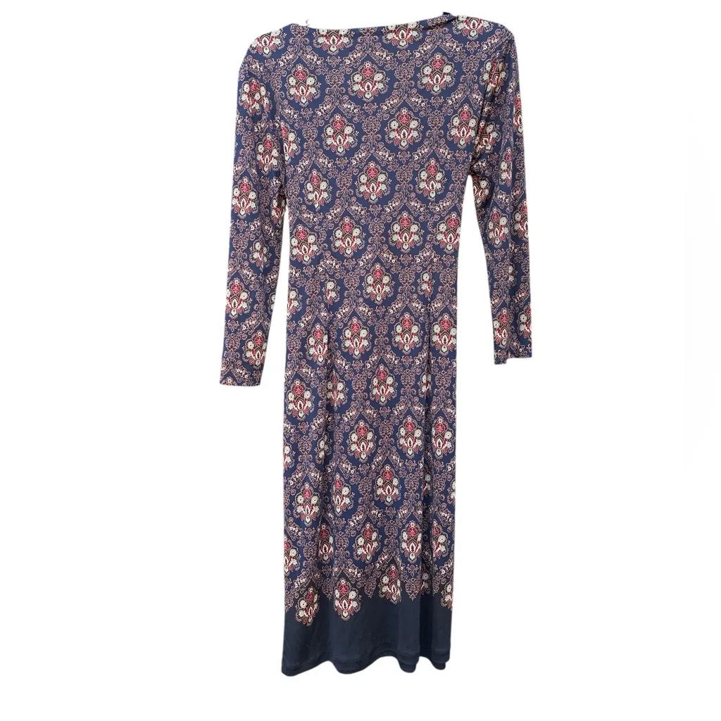 Tory Burch Silk Jersey Long Sleeve Paisley Sheath Dress Medium EUC - Image 6