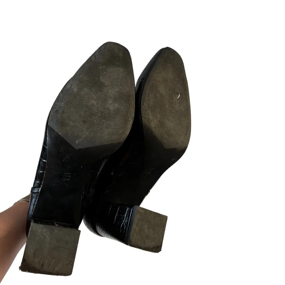 ZARA Animal Print Cowboy Square Toe Ankle Boots Black Sz 39 - Image 3