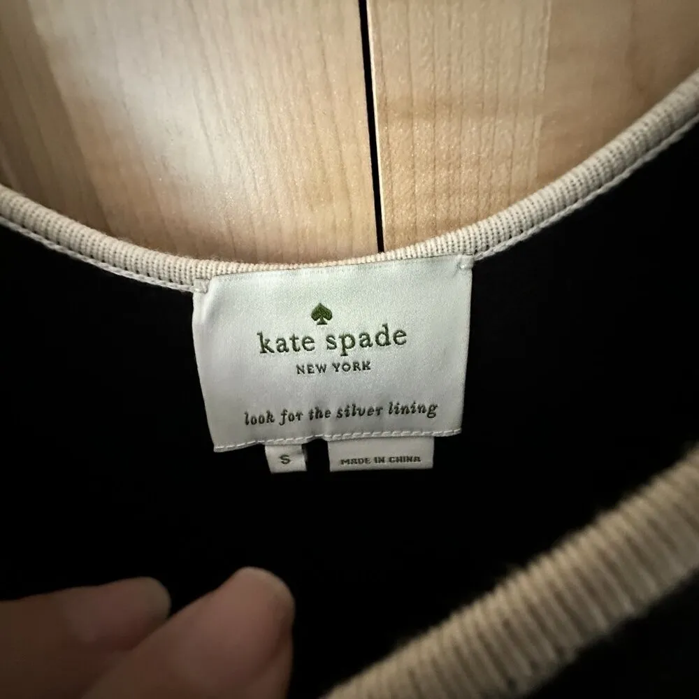 KATE SPADE Paint The Town Constance Sweater DRESS size S ~ Retail $398 Black - Image 4