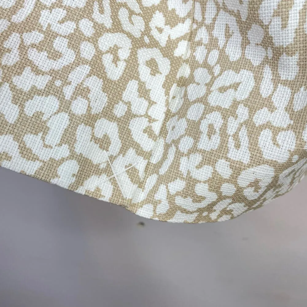 J Crew Cotton Basketweave Tan Khaki Leopard Print Pencil Skirt womens 18 new - Image 8