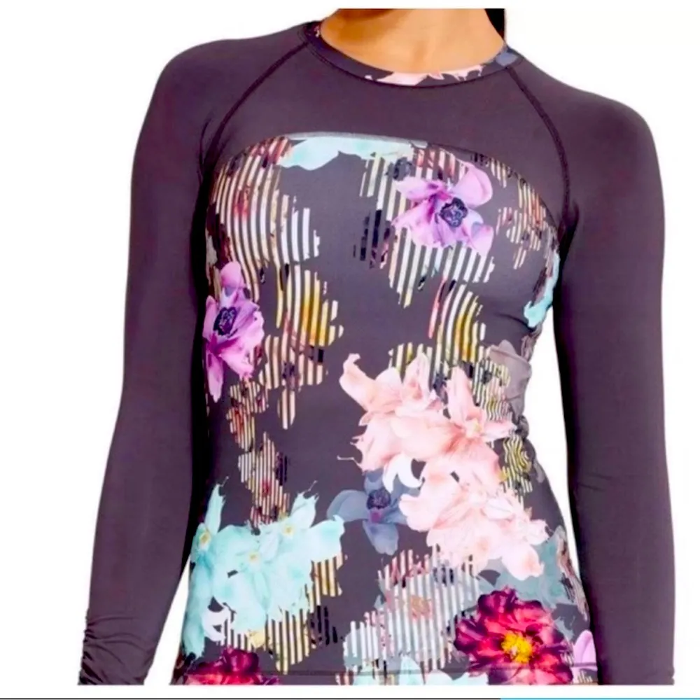 NWT CALIA by Carrie Underwood Botanical Garden Floral Rashguard M Black Size M - Image 12