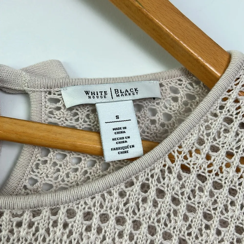 WHBM| Oatmeal Colored Back Tie Sweater sz S - Image 2