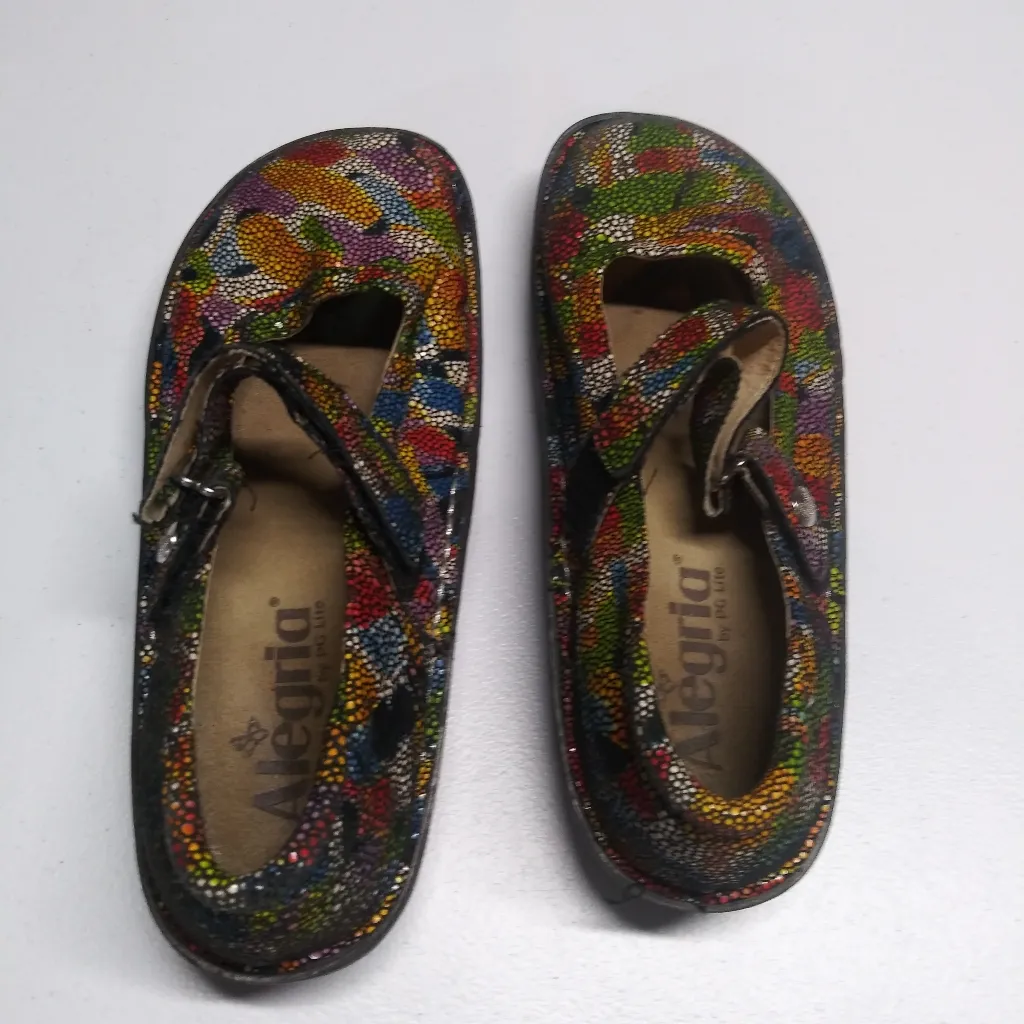 ALEGRIA Multicolor Mosaic FELIZ FEL-180 Leather Mary Jane Shoes Size 37 US 7-7.5 - Image 6