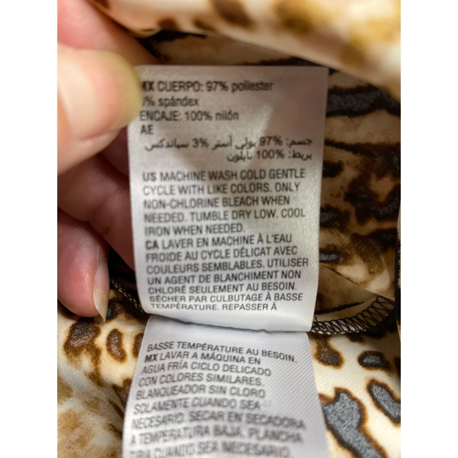 New International Concepts INC Women's XL Brown Black Animal Print Slip Dress - Image 7