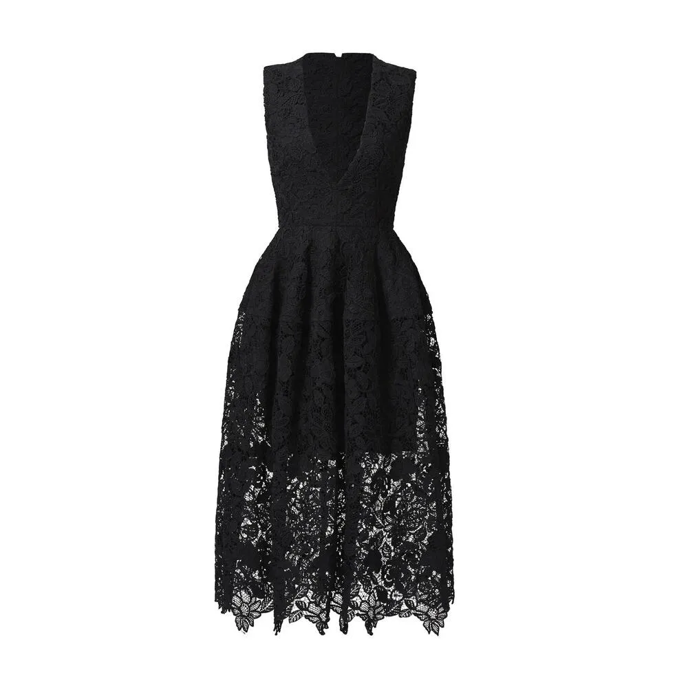 Nicholas Black Mosaic Lace Ball Sleeveless V - Image 5