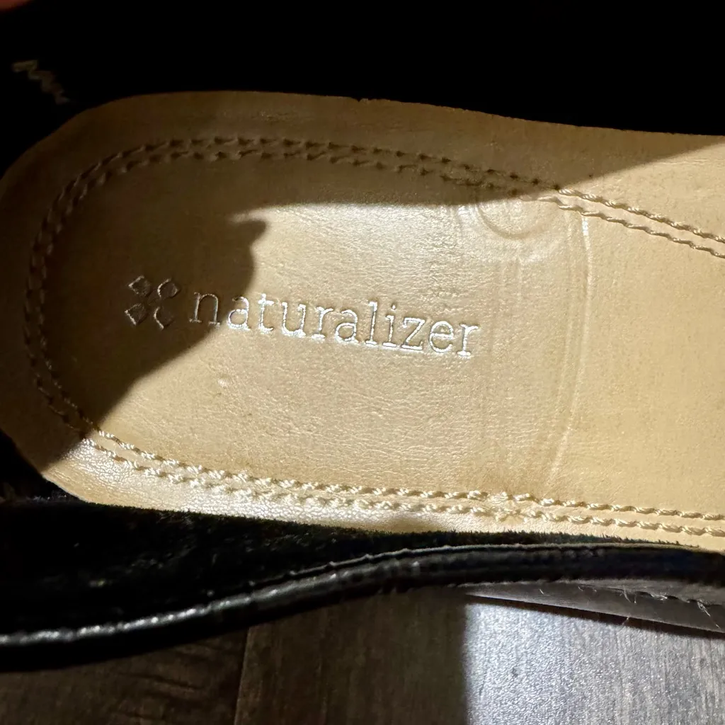 Naturalizer Black Leather Buckle Loafers Size 11 Comfort Slip On Shoes - Image 6