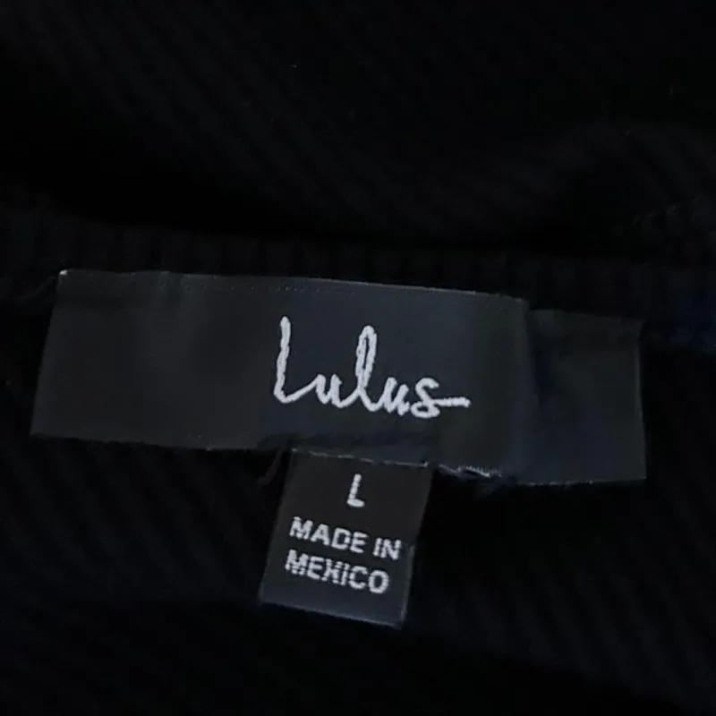 Lulus Spice Things Up Black Rib Knit Sleeveless One Shoulder Cami Tank Dress L - Image 7