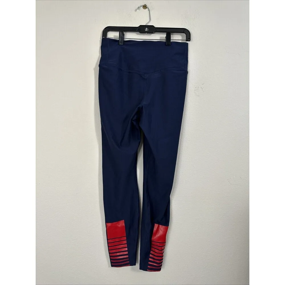 Nike NFL New England Patriots Leggings Navy Blue Red Women's Size L High Rise - Image 2