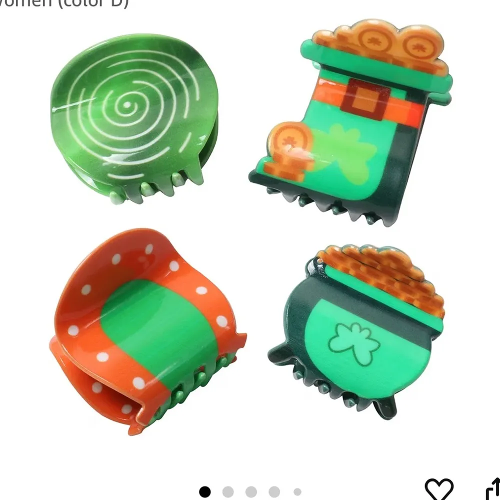 St Patrick’s day claw clips pack of 6 green Irish - Image 3