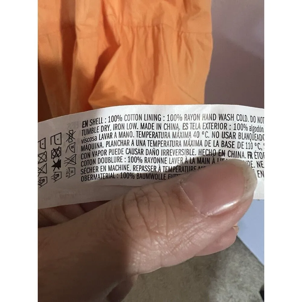 English Factory Maxi Orange dress XXL Plus Minimalist Tiered Timeless V Neck - Image 4