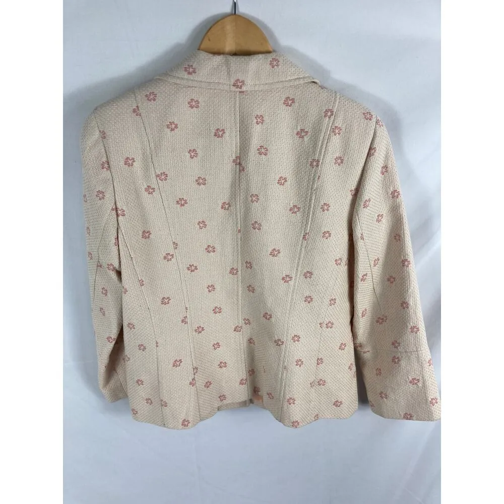 Sigrid Olsen Textured Floral Blazer Size 8P - Image 3