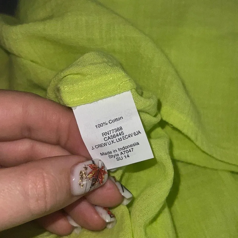 ✨J.Crew Cotton Neon Lime Tunic✨ - Image 4