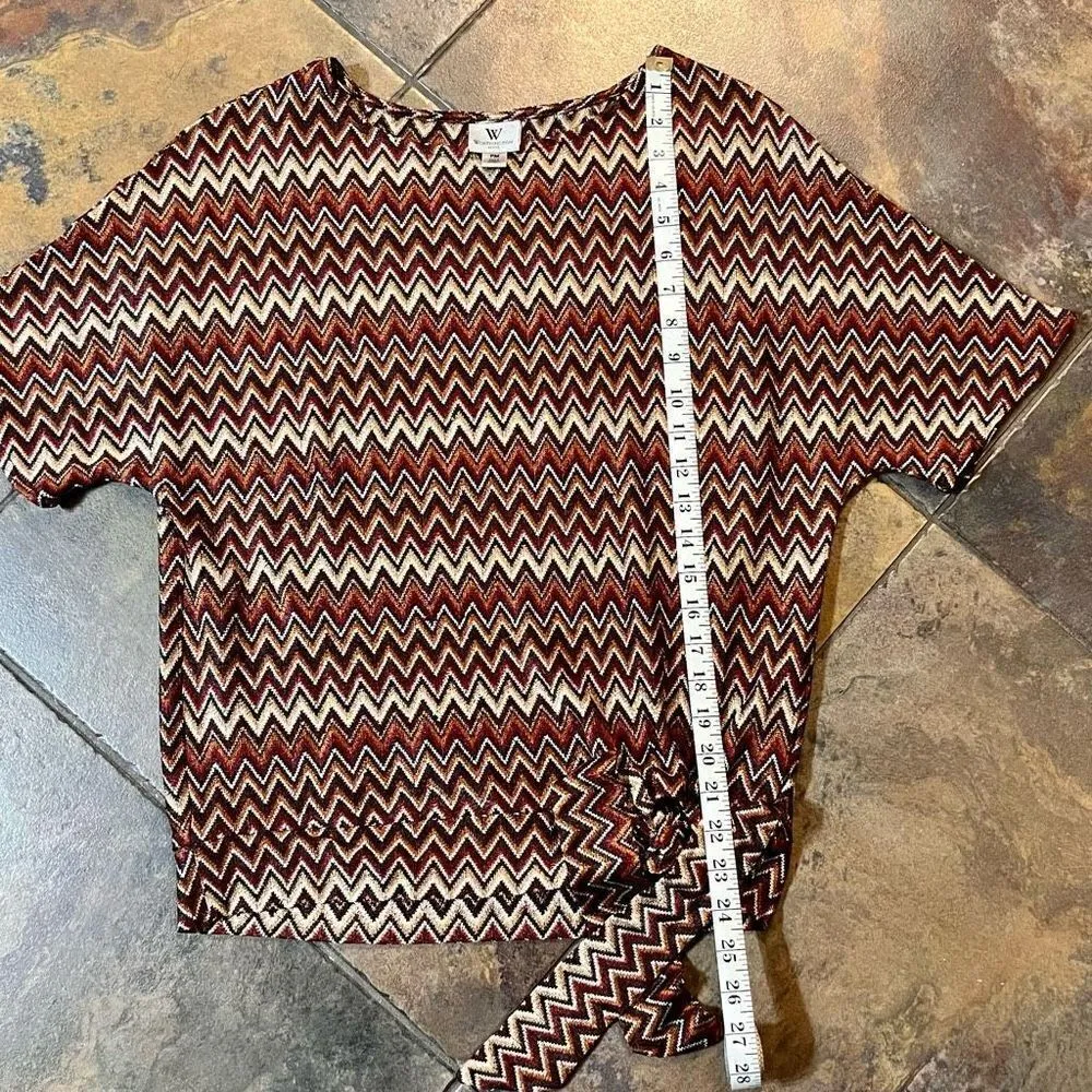 Worthington  Petite Medium Chevron Tie Bottom Blouse - Image 7