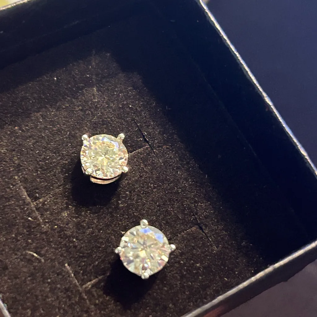 GRA CERTIFIED PASSES Moissanite Earrings 7mm Or 2.5 Carats 925 Silver (RE - Image 4