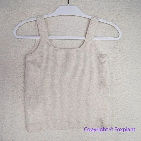 NEW J.‎ Crew Supersoft cropped cable-knit sweater-tank set in Hthr Natural, M - Image 7