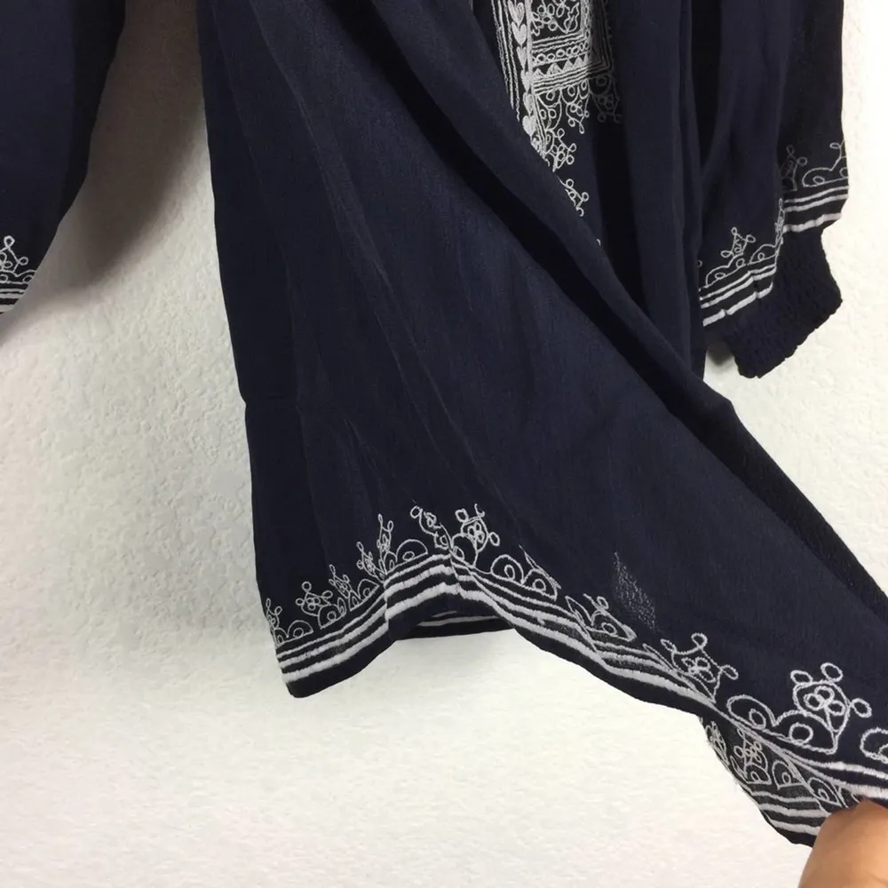 Tularosa Revolve Jacqueline Navy Embroidered Off Shoulder Tunic Mini Dress XS - Image 12