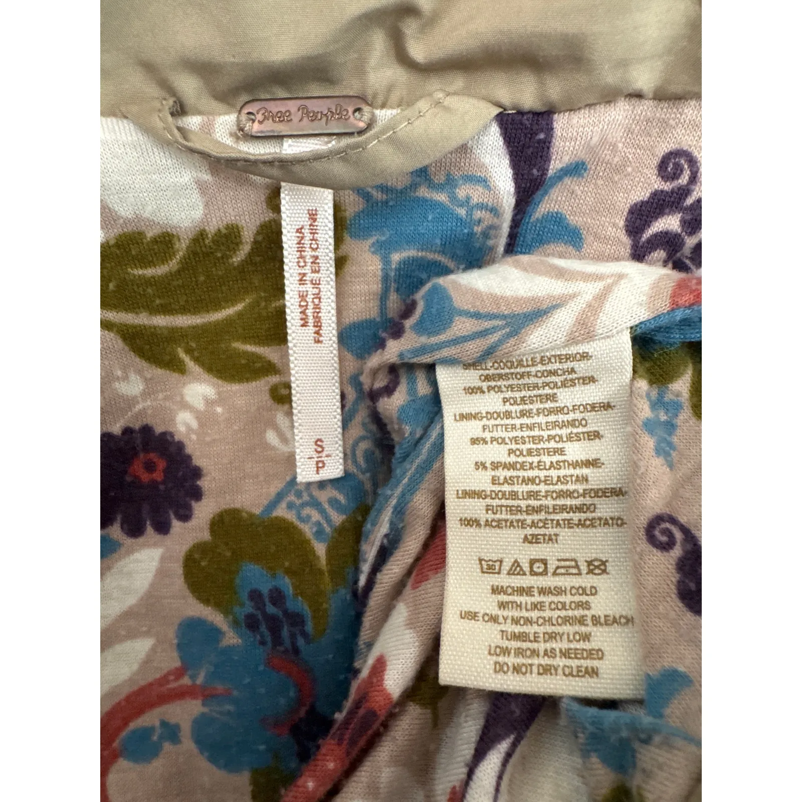 Free People Smocked Bomber Jacket with Floral Lining – Size Small - Image 12