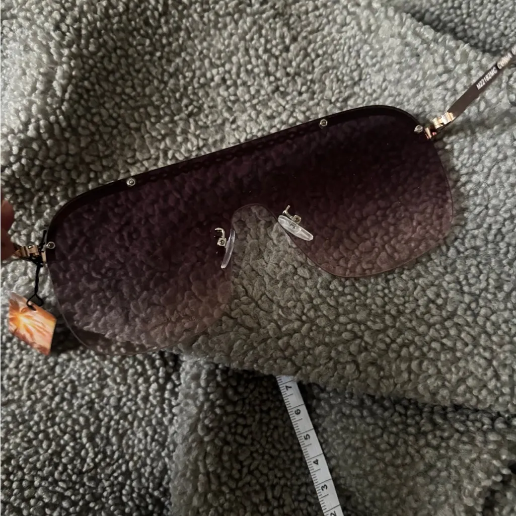 New Oversized Fashion Gradient Frameless Sunglasses Lavender Purple - Image 6