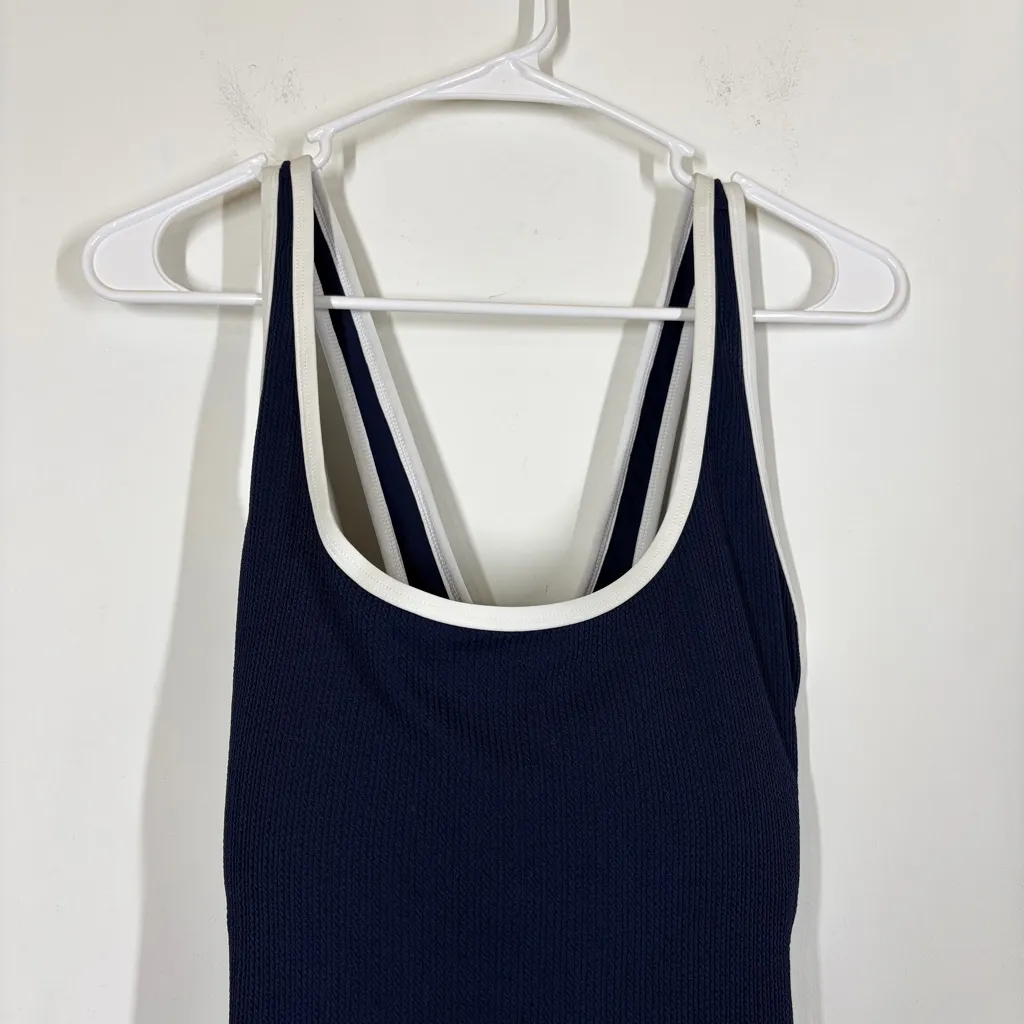 NWT Calia Tipped Simple One Piece Swimsuit Size 16 Blue - Image 5