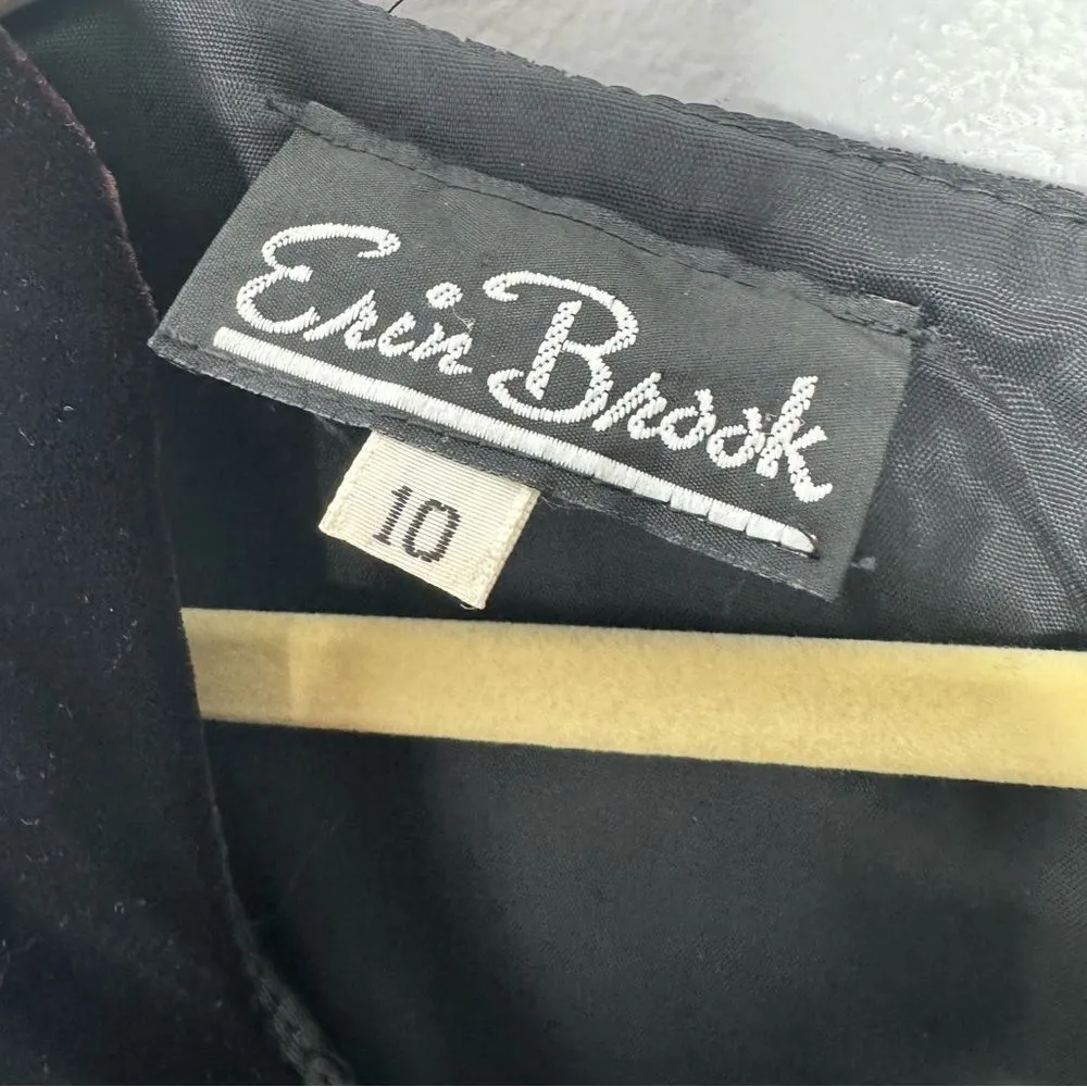 Vintage Erin Brook black velvet dress size 10 - Image 4