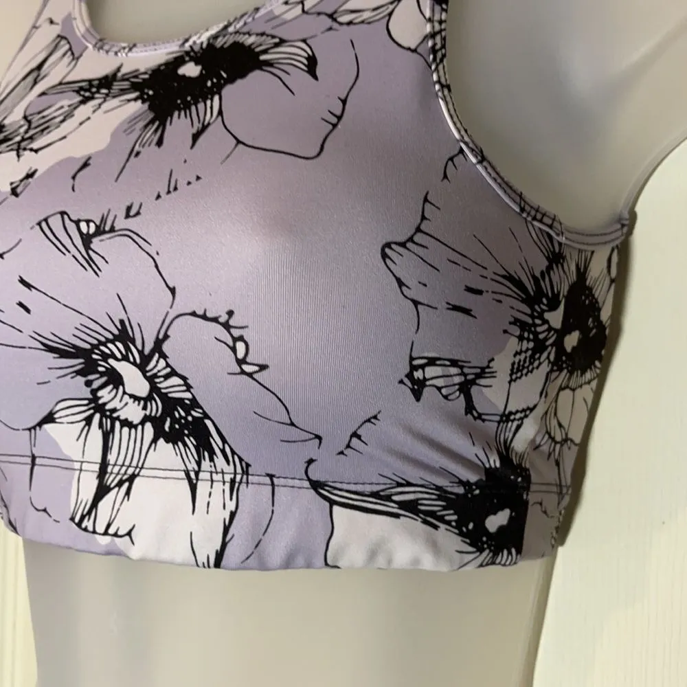 Z by Zella Floral Racerback Sports Bra M (8/10) - Image 5