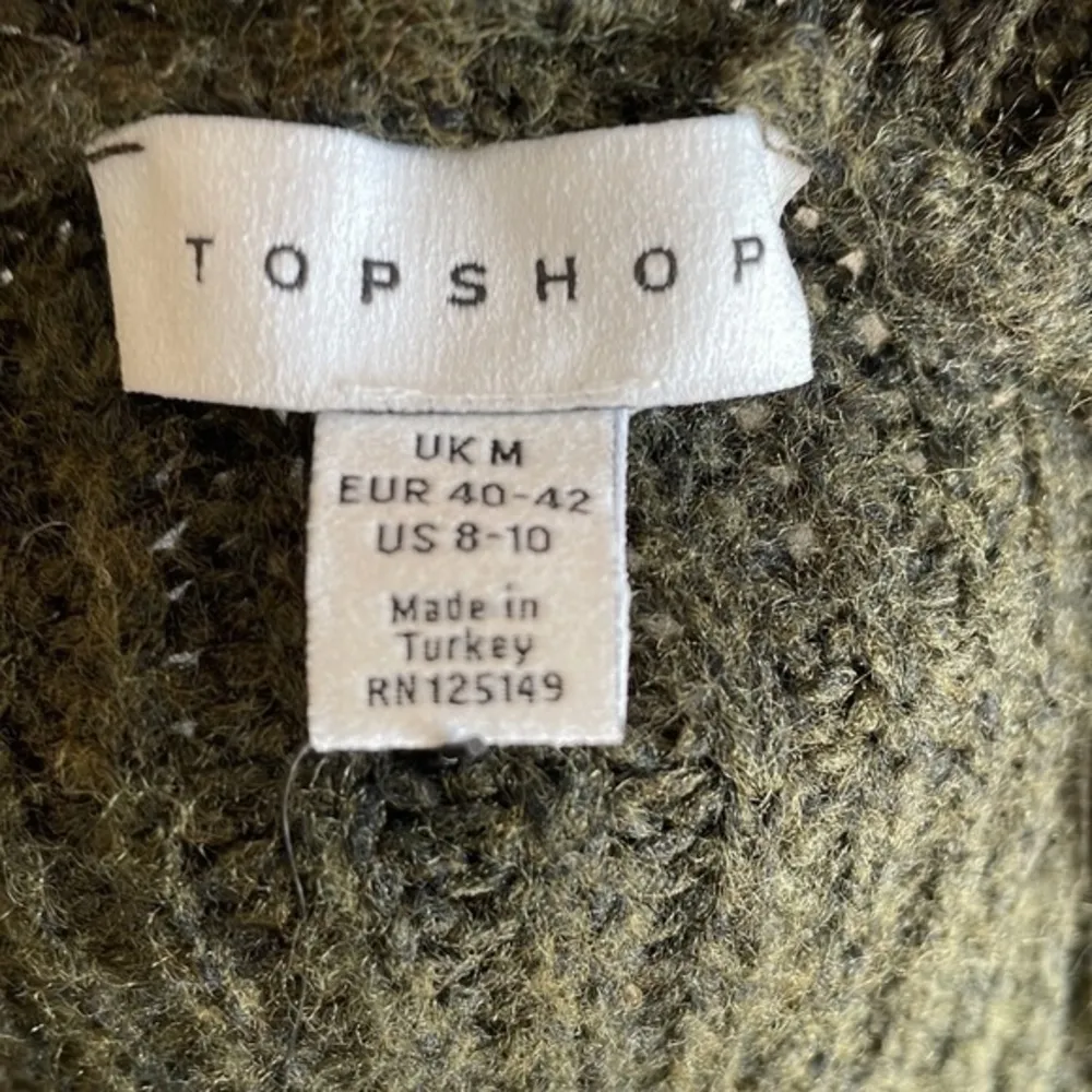 Topshop long cardigan sweater women Olive Green Long Ribbed Open Front  Sz 8-10 - Image 2