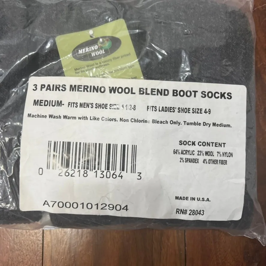 Merino Wool Blend Boot Socks Unisex Multipack Lot Outdoor Work Warm insulation - Image 3
