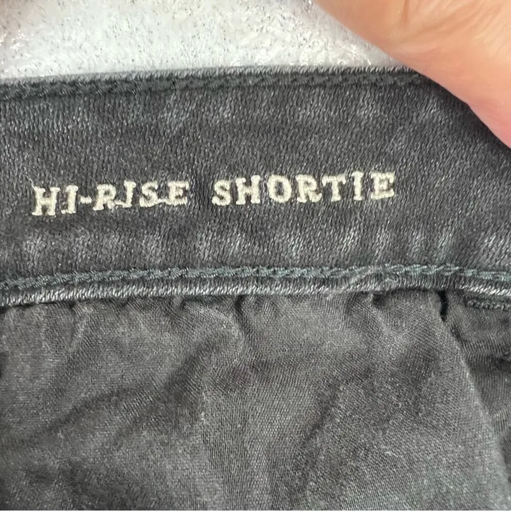 American Eagle Hi Rise Shortie Super Super Stretch X Black Crochet Detail Size 8 - Image 8