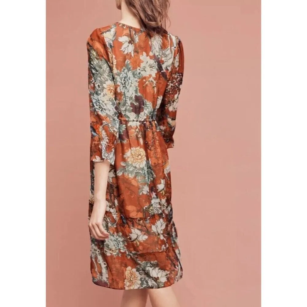 Hemant Nandita Zeri Dress Sz 2 Floral Bohemian Peasant Cottagecore Anthropologie - Image 15