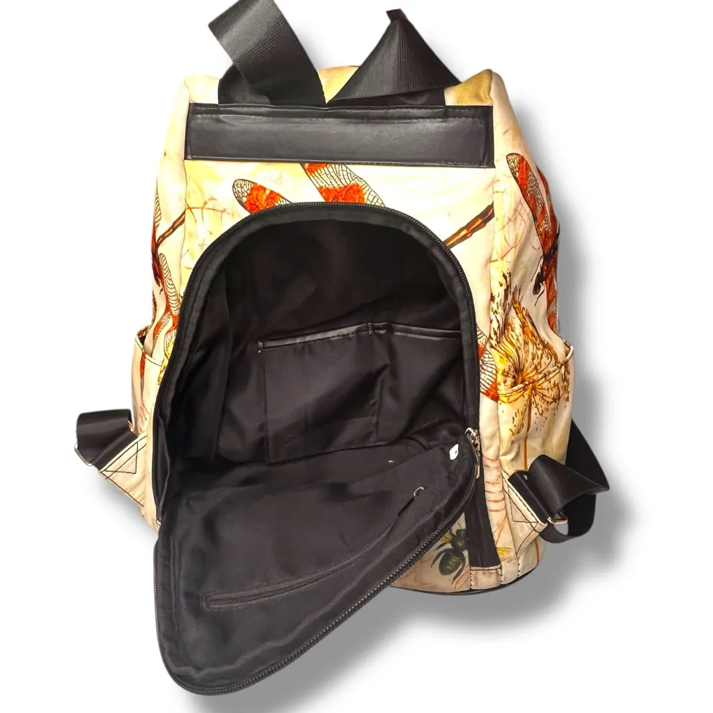 Retro Dragonfly Dandelion Watercolor Backpack Purse, Adjustable Straps - Image 4