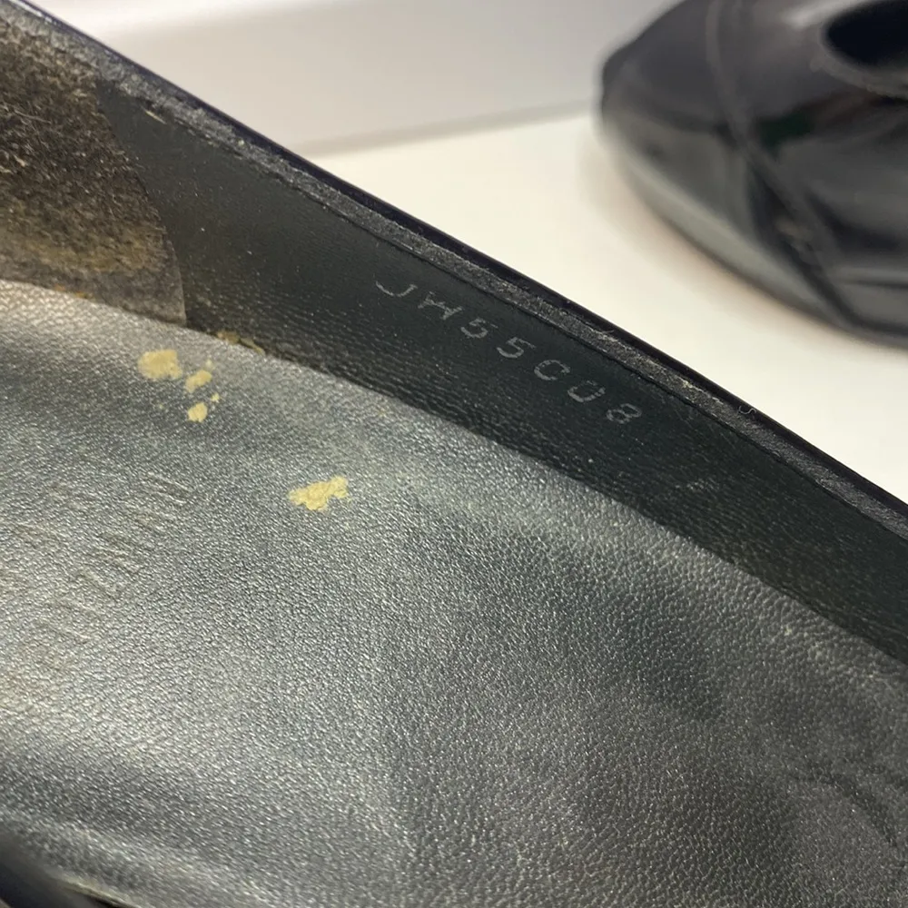 Stuart Weitzman black patten leather platform peep toed heels size 7.5 M - Image 11