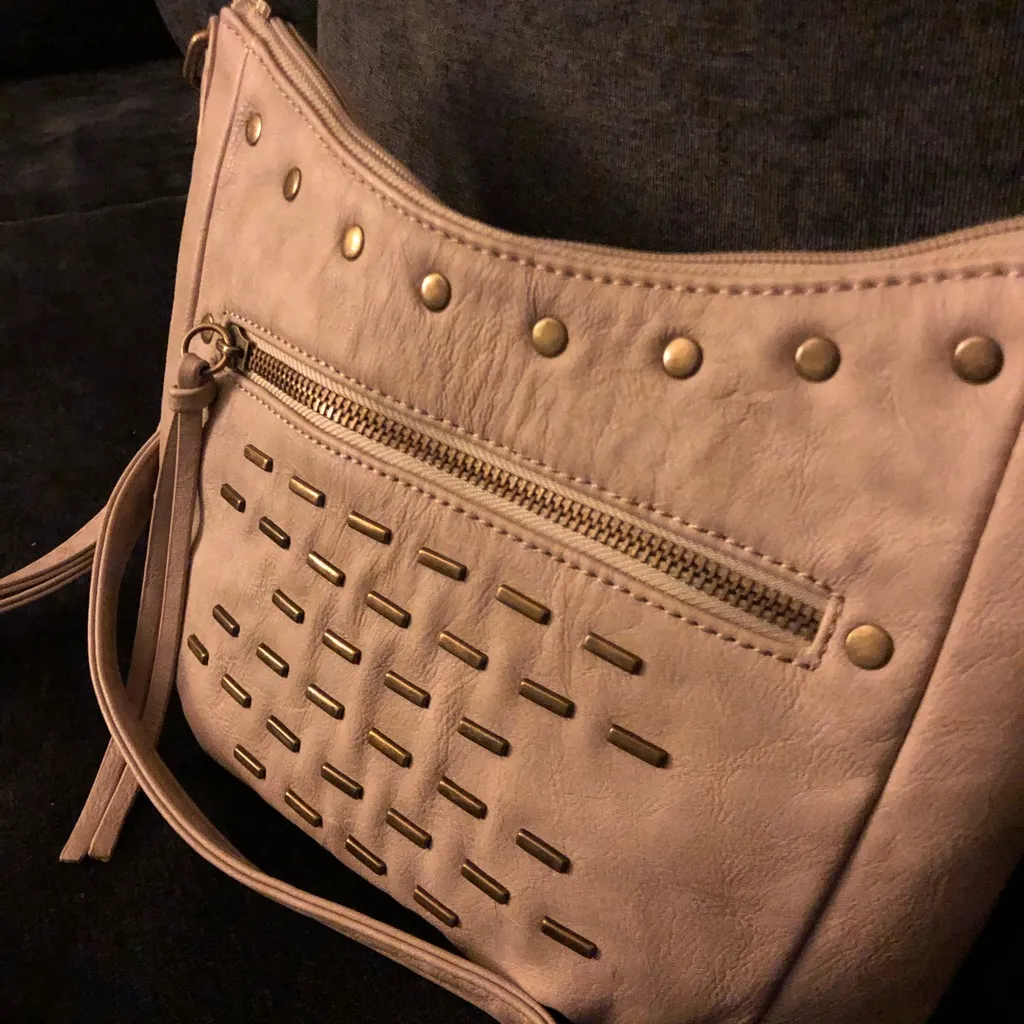 Icing Cream Studded Crossbody Shoulder Bag | Adjustable Strap & Pockets - Image 4
